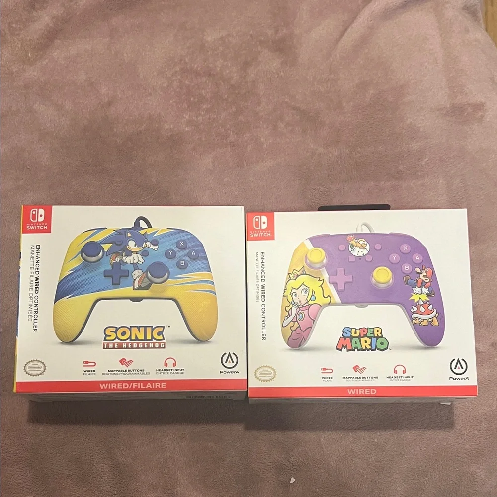 Nintendo Switch Enhanced Wired Controller’s - Sonic and Super Mario Edition